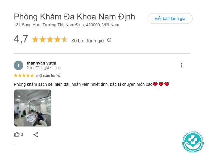 bài đánh giá về phòng khám đa khoa nam định