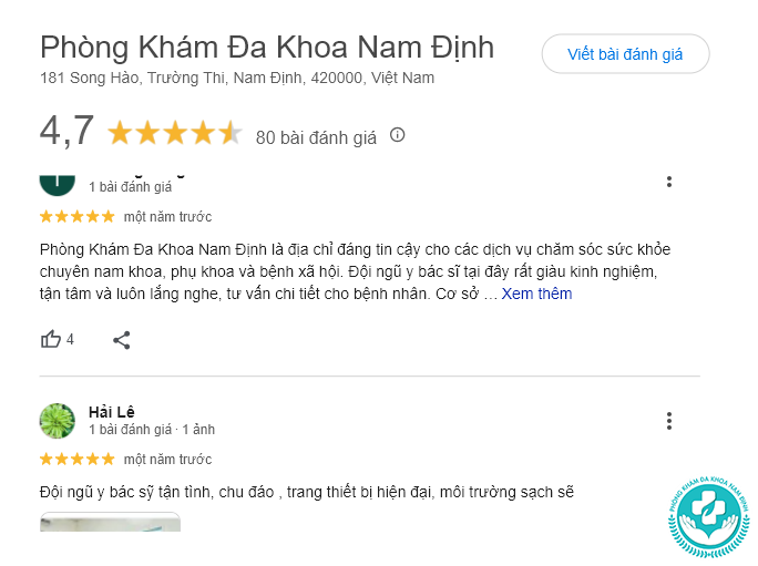 bài đánh giá về phòng khám đa khoa nam định